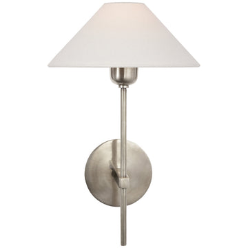 Visual Comfort Hackney Single Sconce with Linen Shade