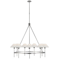 Visual Comfort Hackney Large Chandelier with Linen Shades