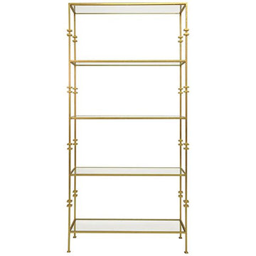 Worlds Away Tall Etagere with Square Iron Rings