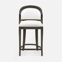 Made Goods Sylvie Curved Back Counter Stool in Garonne Marine Leather