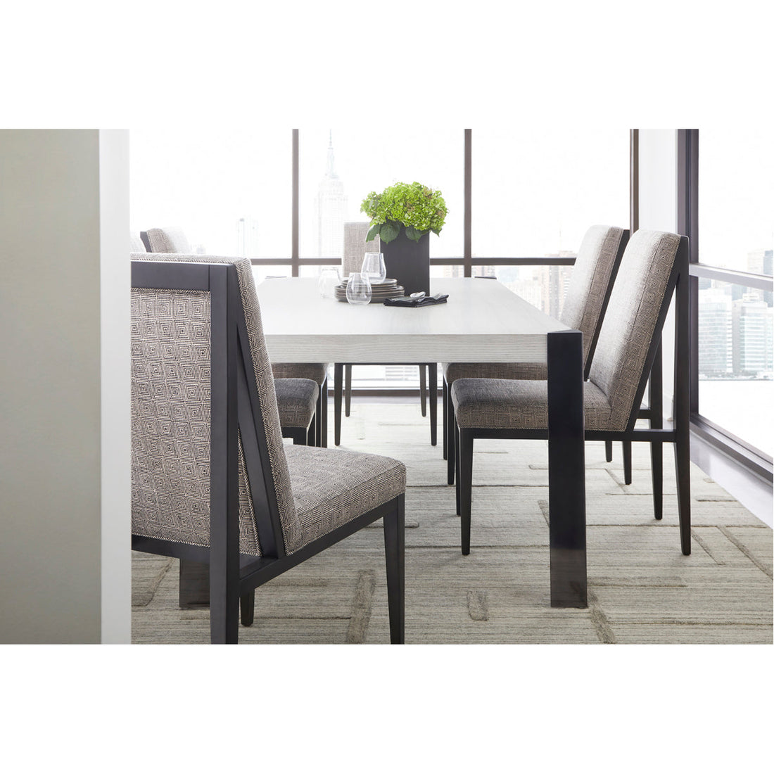 Vanguard Furniture Angled Dining Table with Metal Captured Leg