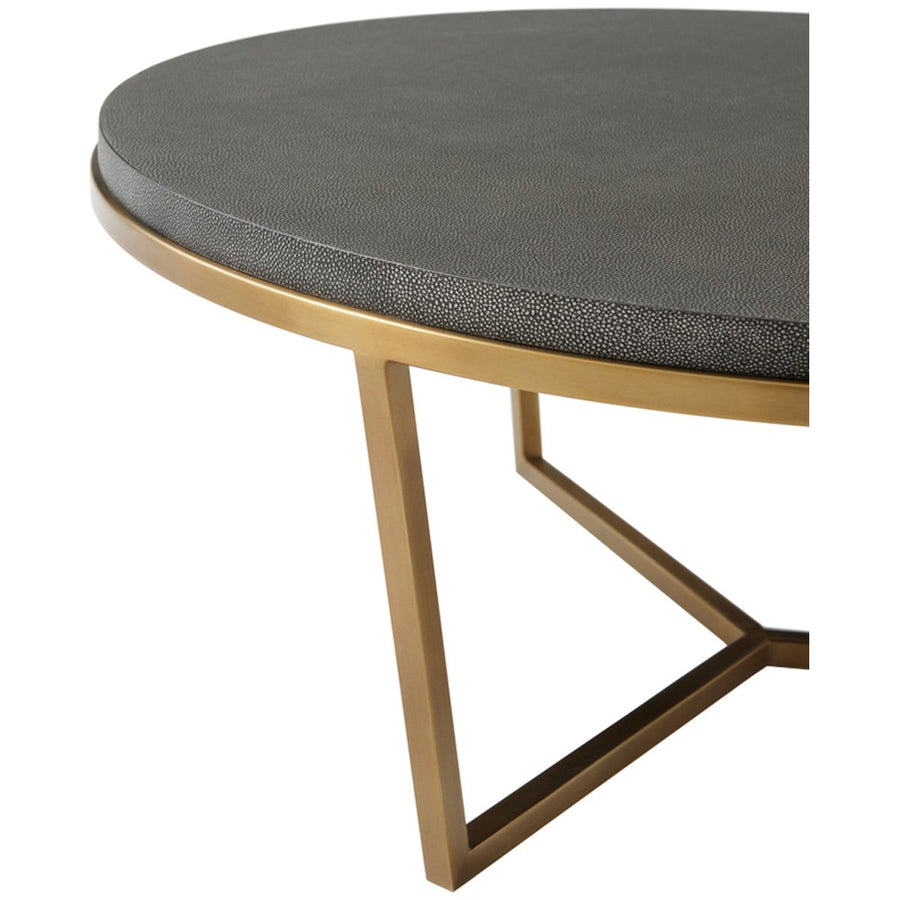 Theodore Alexander Small Fisher Round Shagreen Cocktail Table