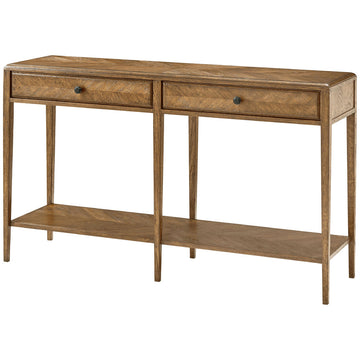 Theodore Alexander Nova Two Frieze Drawers Console Table