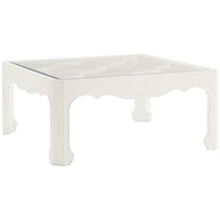 Tommy Bahama Ivory Key Cassava Cocktail Table with Glass Insert