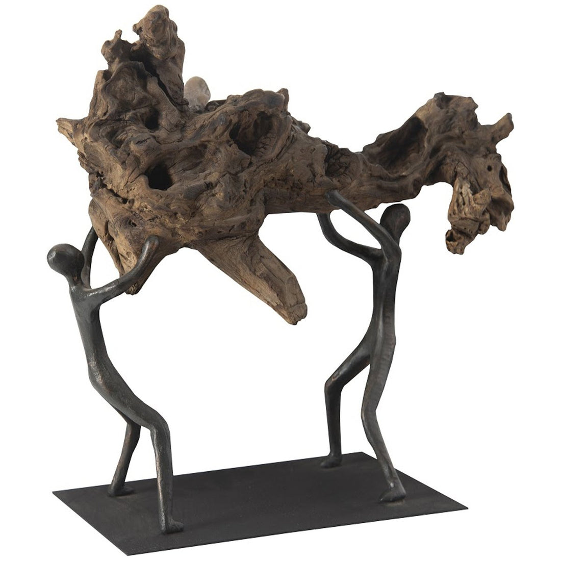 Phillips Collection Atlas Lifting Wood Sculpture with Base