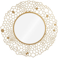 Phillips Collection Honeycomb Round Brass Mirror