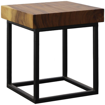 Phillips Collection Cubic Side Table with Black Iron Base