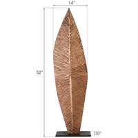 Phillips Collection Carved Copper Leaf Medium Sculpture on Stand