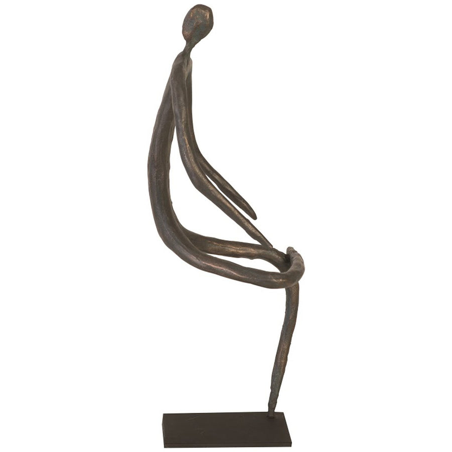 Phillips Collection Abstract Figure Sculpture on Metal Base, Leg Folded