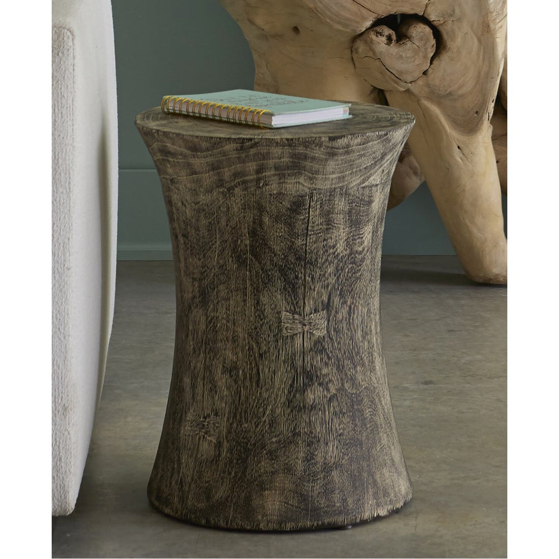 Phillips Collection Drum Stool, Gray Stone