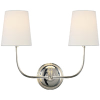 Visual Comfort Vendome Double Sconce with Linen Shade