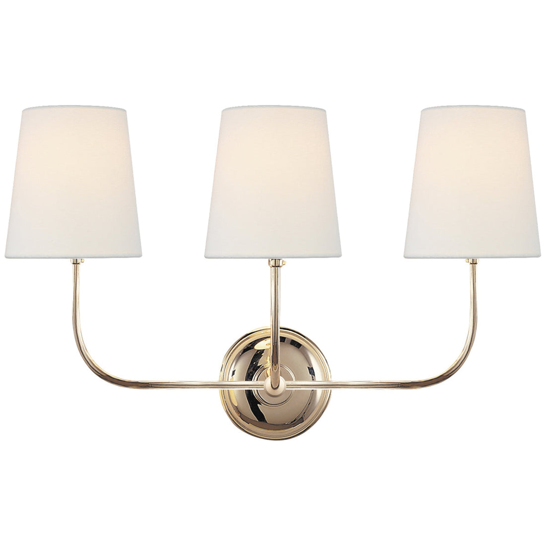 Visual Comfort Vendome Triple Sconce with Linen Shade