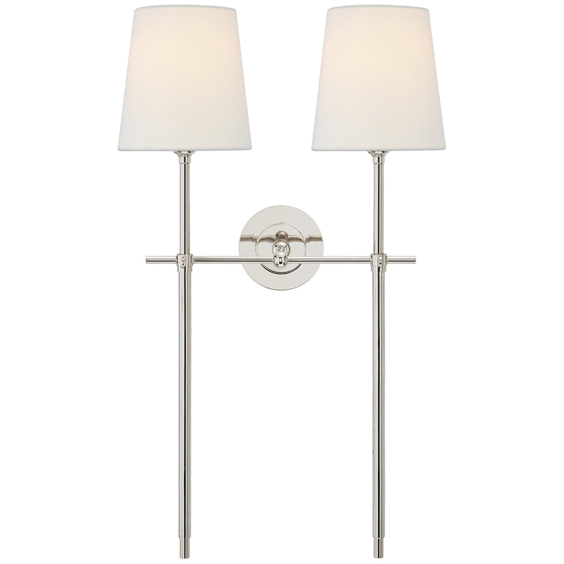 Visual Comfort Bryant Large Double Tail Sconce with Linen Shade