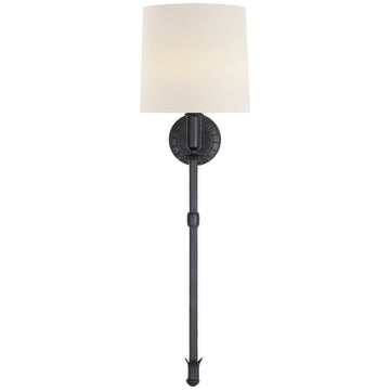 Visual Comfort Michel Tail Sconce with Linen Shade