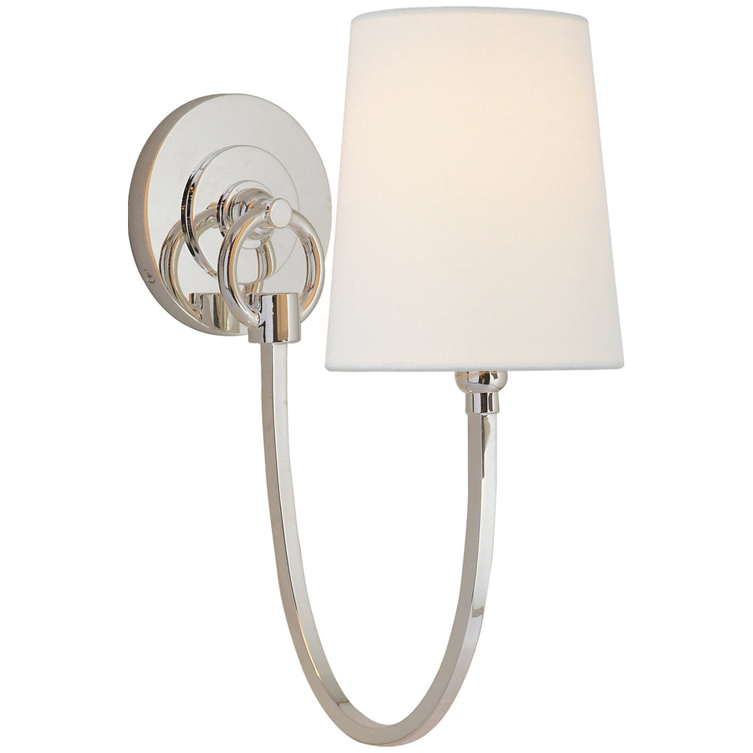 Visual Comfort Reed Single Sconce with Linen Shade