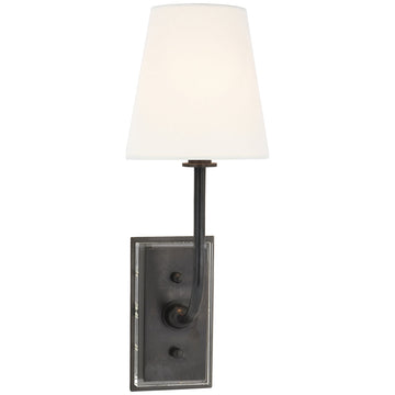 Visual Comfort Hulton Sconce with Linen Shade