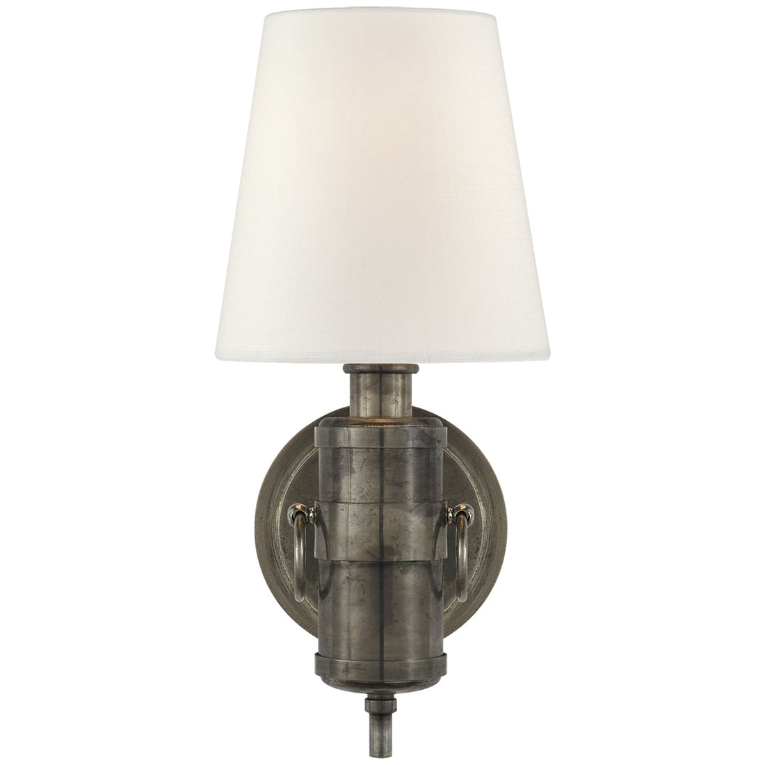 Visual Comfort Jonathan Sconce with Linen Shade