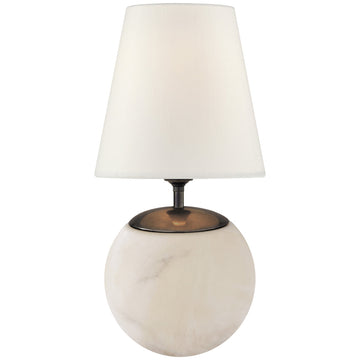 Visual Comfort Terri Large Round Table Lamp in Alabaster