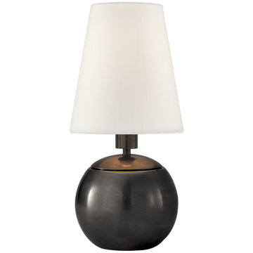 Visual Comfort Tiny Terri Round Accent Lamp with Linen Shade