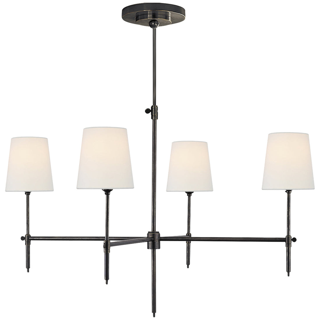 Visual Comfort Bryant Large Chandelier with Linen Shades
