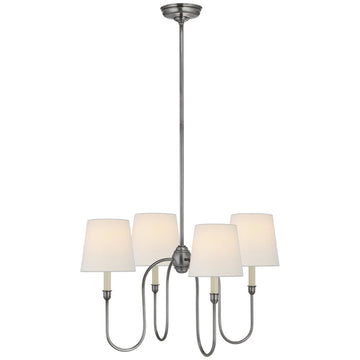 Visual Comfort Vendome Small Chandelier with Linen Shades