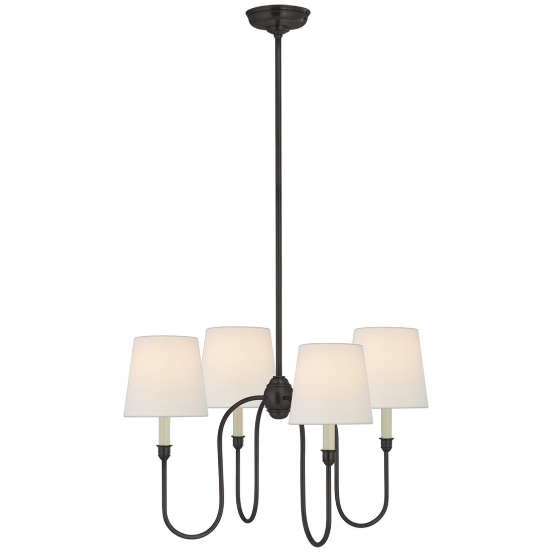 Visual Comfort Vendome Small Chandelier with Linen Shades