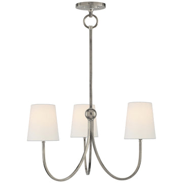Visual Comfort Reed Small Chandelier with Linen Shades