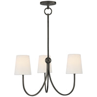 Visual Comfort Reed Small Chandelier with Linen Shades