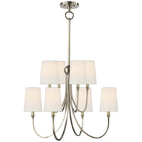 Visual Comfort Reed Large Chandelier with Linen Shades