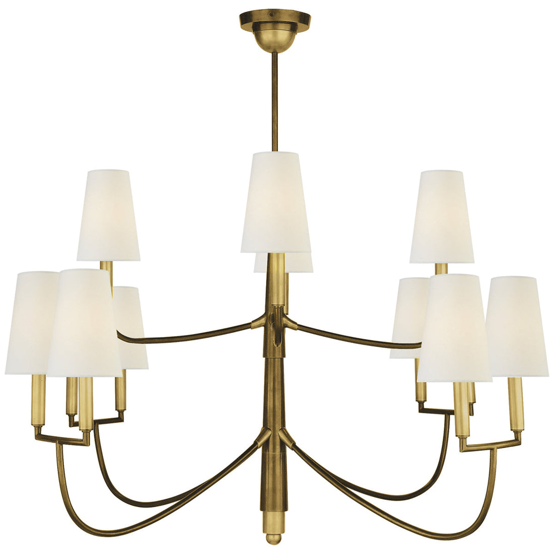 Visual Comfort Farlane Large Chandelier with Linen Shades