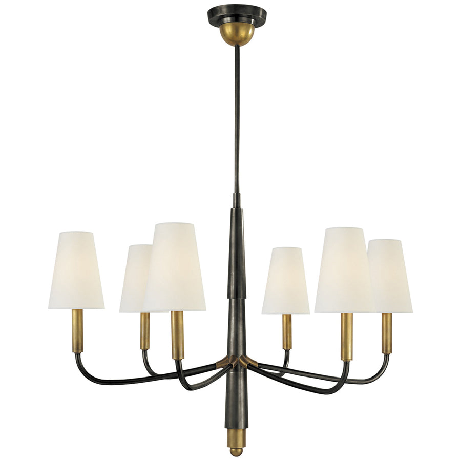 Visual Comfort Farlane Small Chandelier with Linen Shades