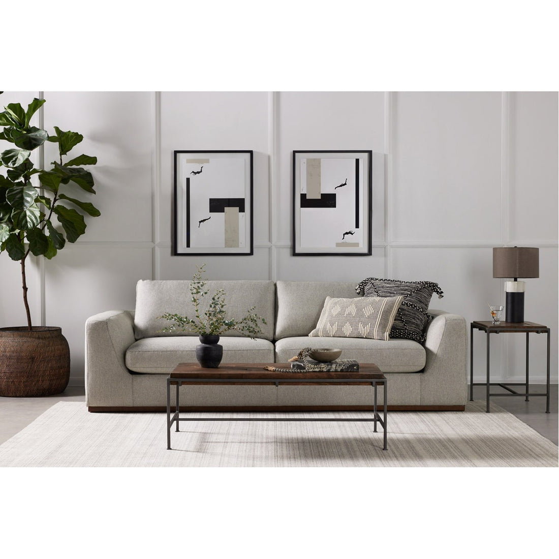 Four Hands Centrale Colt 98-Inch Sofa - Aldred Silver