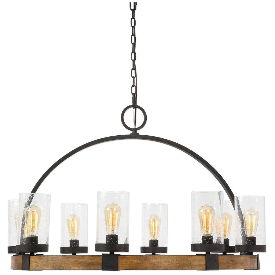 Uttermost Atwood 8-Light Wagon Wheel Pendant