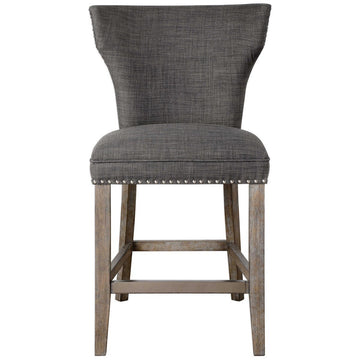Uttermost Arnaud Charcoal Counter Stool