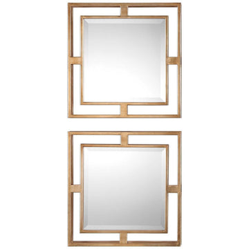 Uttermost Allick Gold Square Mirrors, Set of 2