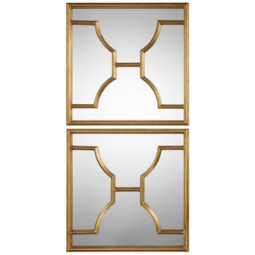 Uttermost Misa Gold Square Mirrors, Set of 2