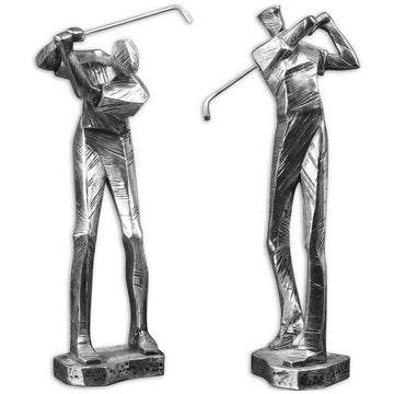 Uttermost Practice Shot Metallic Statues, 2-Piece Set