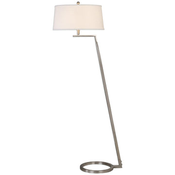 Uttermost Ordino Modern Nickel Floor Lamp