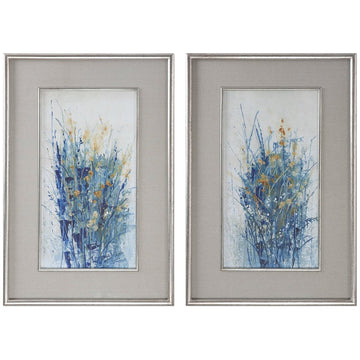Uttermost Indigo Florals Framed Art, 2-Piece Set