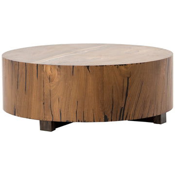 Four Hands Wesson Hudson Round Coffee Table - Natural Yukas Resin