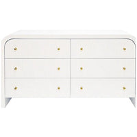 Worlds Away Valentina Waterfall Edge Chest in White Lacquer