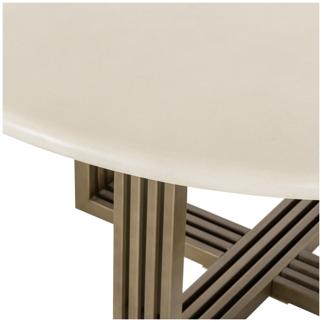 Four Hands Everett Mia Round Dining Table - Parchment White
