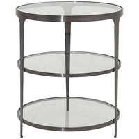 Worlds Away 3-Tier Glass Top Round End Table