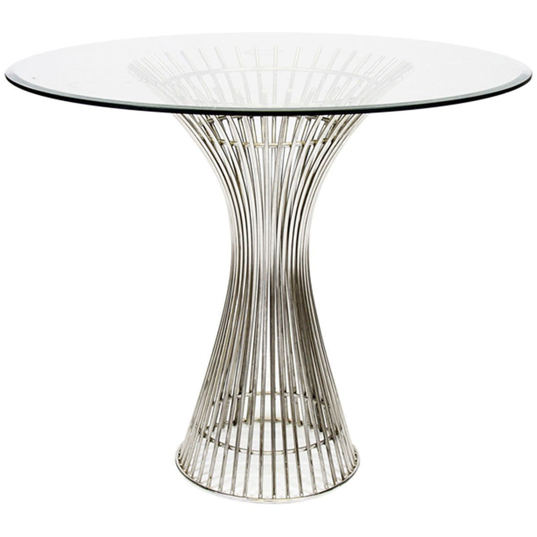Worlds Away Polished Stainless Side Table 30"Dia Top POWELL SS30