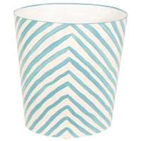 Worlds Away Oval Zebra Wastebasket