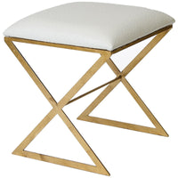 Worlds Away "X" Side Stool with Velvet Top X SIDE GU
