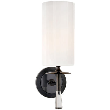 Visual Comfort Drunmore Single Sconce in Crystal with Glass Shade
