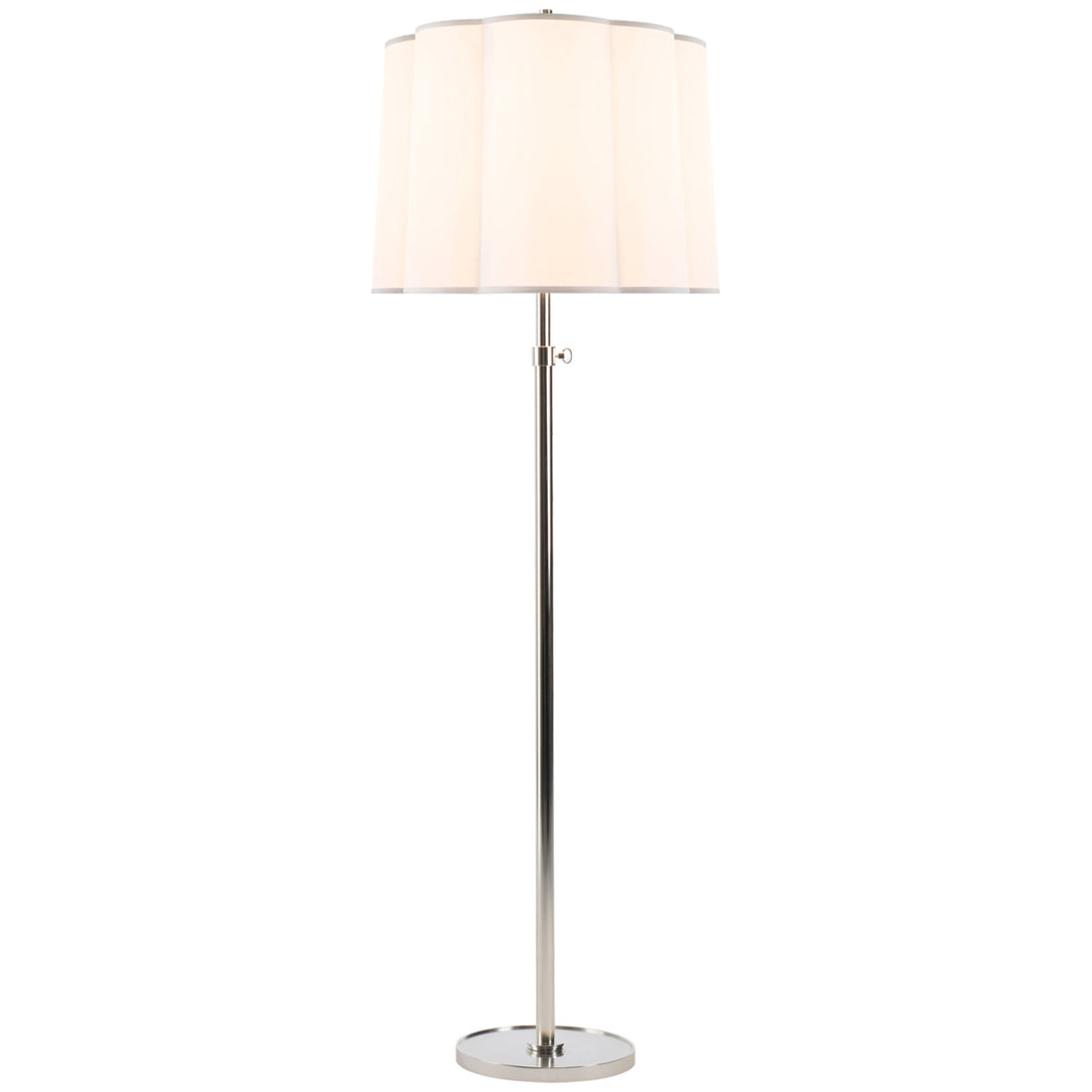 Visual Comfort Simple Floor Lamp with Silk Scalloped Shade