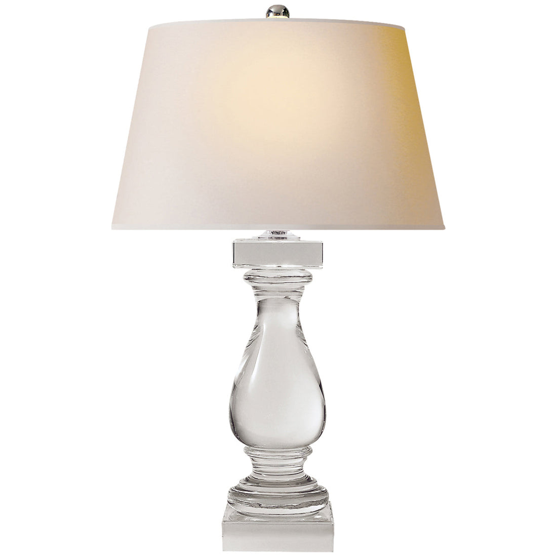 Visual Comfort Balustrade Table Lamp in Crystal with Paper Shade