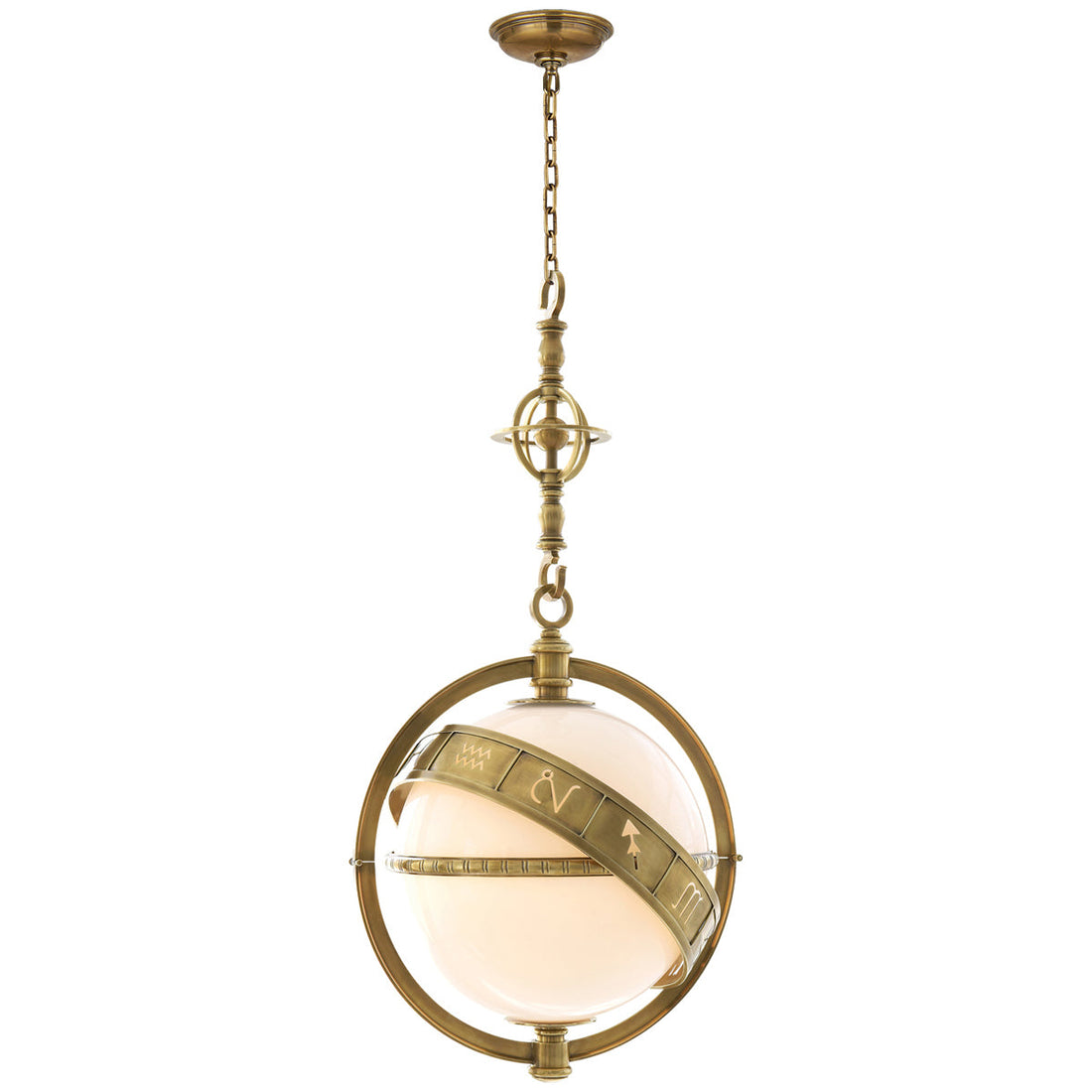 Visual Comfort Zodiac Lantern with White Glass